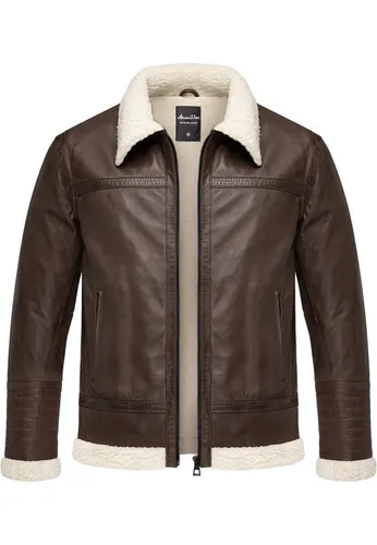 Amaci&Sons Lederjacke OATMAN Lederjacke Herren gefüllte Fell Lederjacke