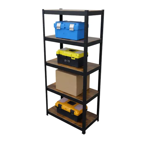 relaxdays Schwerlastregal 180x60x30 cm - Industrial-Schwarz - Schwerlastregal für Keller, Garage oder Werkstatt. Mit variablen Böden, Gesamttraglast von 500 kg und einfachem Aufbau ohne Schrauben – ideal für schwere Gegenstände.