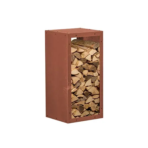 prima terra Kaminholzregal Kaminholzunterstand Brennholzregal Kaminholz Aufbewahrung Bausatz Edelrost Maße 78x38cm Tiefe 35cm