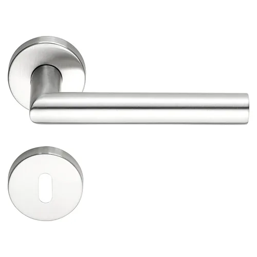 Rosettengarnitur TOULOUSE BB Edelstahl matt 38-43mm - Hochwertige Rosettengarnitur aus mattem Edelstahl für Türstärken von 38-43 mm. Ideal für eine stilvolle und langlebige Türgestaltung.