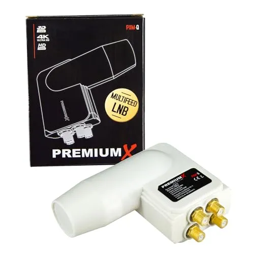 Premium X Quattro LNB Rocket - 4Fach - für Multischalter - 4K Full HD - mit Wetterschutz und LTE Filter für Satellitenschüssel Digital TV Fernseher SAT Receiver - Weiß
