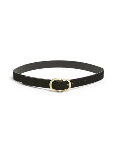 PIECES female Gürtel PCJUVA Wildleder - Damen-Gürtel aus 100% Rindnubukleder, mit 7 Löchern für optimale Anpassung und stylischer Doppelring-Schnalle.