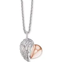 Engelsrufer Damen Halskette mit Herzflügel-Anhänger - Ketten für Damen aus Sterling Silber mit Roségold-Beschichtung, verstellbare Länge und 100 % nickelfrei – perfekt für empfindliche Haut!
