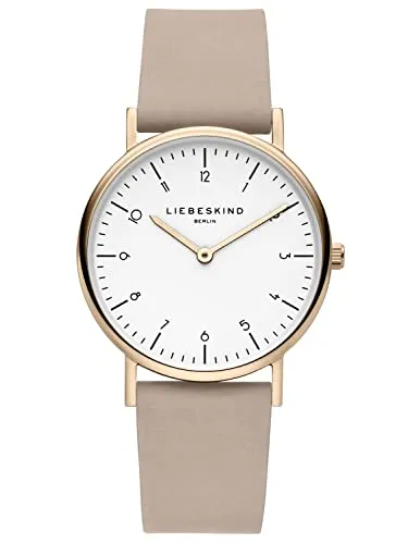 Liebeskind Berlin Armbanduhr LT-0166-LQ IP roségold - Elegante Damenuhr mit Edelstahlgehäuse und beigem Lederarmband. Besonders durch das Easy-Change-System für müheloses Bandwechseln und ein gut ablesbares Zifferblatt.