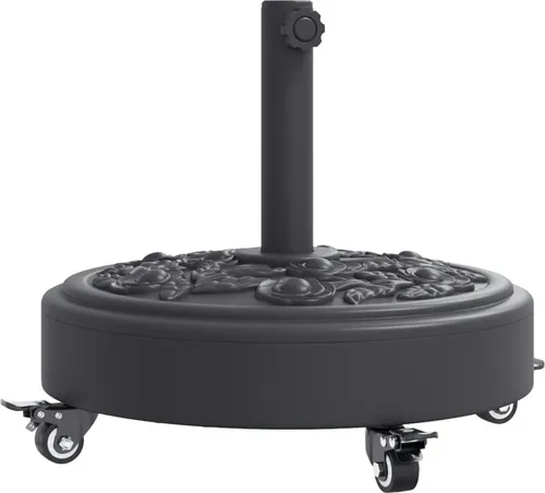 vidaXL Sonnenschirmständer mit Rollen, 27 kg Rund - Schirmständer für Ø38/48 mm Mast, bietet außergewöhnliche Stabilität und lässt sich dank feststellbarer Rollen einfach transportieren und sichern.