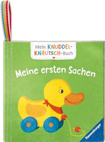 Mein Knuddel-Knautsch-Buch: Meine ersten Sachen; weiches Stoffbuch, waschmaschinengeeignet, Badebuch, Babyspielzeug ab 6 Monate