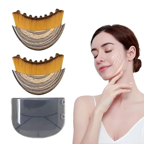 Stück Alpenfaser Gesichtsbürste Lymphdrainage,lymphbürsten gesicht,Lymphatische Gesichtsbürste,Gua Sha Bürste,Lymph Massagebürste Gesicht,Lymphatic Contour Face Brush,Gesichtsmassage Trockenbürste 2