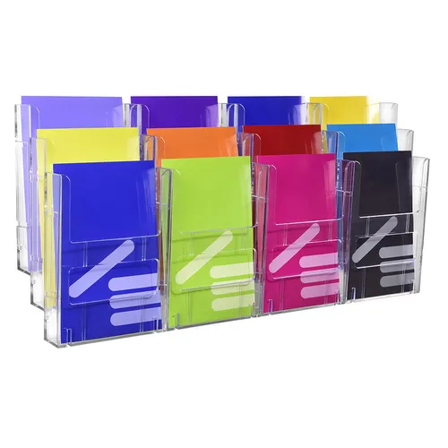 12-Fach DIN A5 Wandprospekthalter / Wanddisplay / Flyerhalter / Display