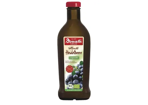 Donath BIO Vollfrucht Heidelbeere ungesüßt | Enthält ca. 500 g Heidelbeeren in BIO-Qualität | Mit Vitamin A, B und C in Kombination mit Calcium| Vegan und frei von Alkohol, Gluten und Lactose
