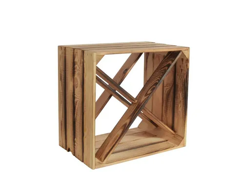 CHICCIE Weinregal Wino Flaschenregal aus Holz Geflammt X Regal, 1-tlg.