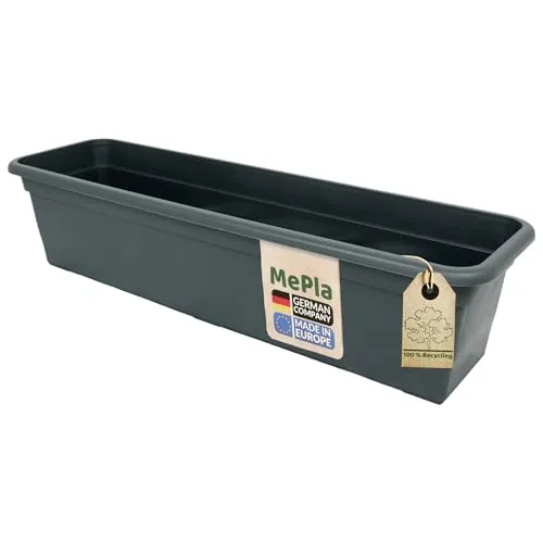 MePla Blumenkasten Balcony Standard Länge 100 cm, Breite 16,7 cm, Anthrazit, wetterfest aus UV-beständigem Kunststoff