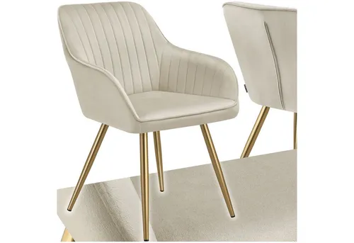 Esszimmerstuhl Marilyn gepolstert in beige von tectake