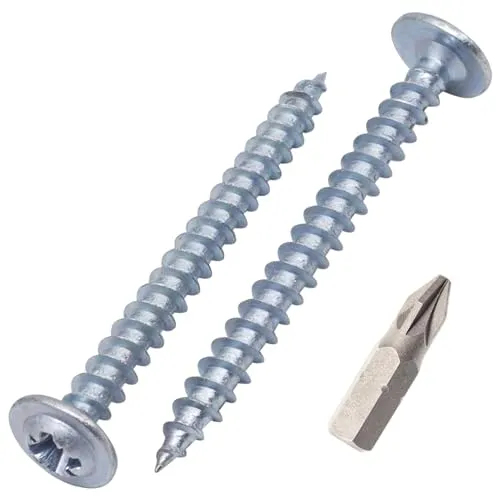 SKIR'CO (100 Stück) Verzinkter Stahl 4,0 x 40 mm Holzschrauben, Metallschrauben, Wafer Kopf, Pozidriv, selbstschneidend