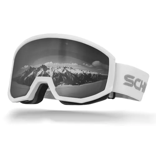 SCHNORR Skibrille Luchs Silber S3/S4 | Full REVO, Anti-Fog, UV400, 45 mm Band Skibrille Männer, Ski Brille Frauen, Snowboardbrille, schlechtes Wetter, Schibrille, Skiing Goggles