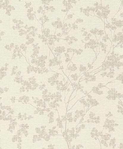 Rasch Vliestapete Welcome Home 653847 - Blumen Floral Beige - Tapeten & Tapezierzubehör, stilvolle Vliestapete mit floralen Motiven für ein einladendes Wohnambiente.