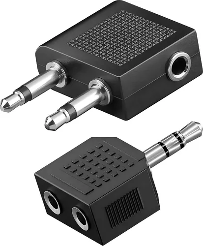 Produktbild Akashi, Flugzeug-Audio-Kit Klinke 3.5mm und Verteiler, Schwarz