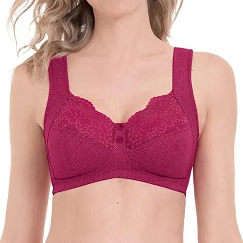 Anita Orely Entlastungs BH ohne Bügel (95 G Cherry Red) - Funktionsunterwäsche mit perfektem Halt für große Cups, gepolsterten Trägern und einem Rücken aus Powertüll für zusätzlichen Komfort.