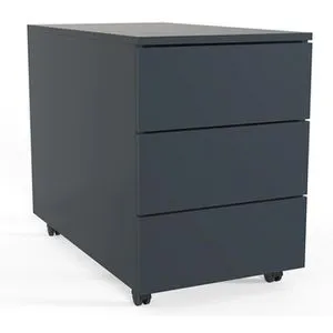 VCM Rollcontainer Dalosa 45 - Anthrazit mit 3 Schüben - Büroschränke: Moderner Rollcontainer aus strapazierfähigem MDF mit Holzstruktur, bietet 3 geräumige Schubladen und ist dank 4 Leichtlaufrollen mobil einsetzbar.