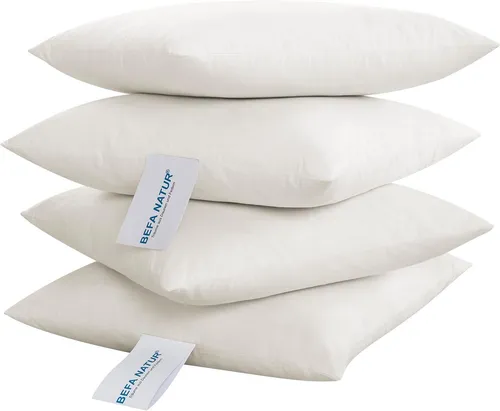 BEFA NATUR Federkopfkissen 40 x 60 cm - Premium Schlafkomfort - Kissen aus 100% Entenfedern, ideal für alle Schlafpositionen und allergikerfreundlich. Hergestellt in Deutschland mit OEKO-TEX Standard 100 Zertifizierung.