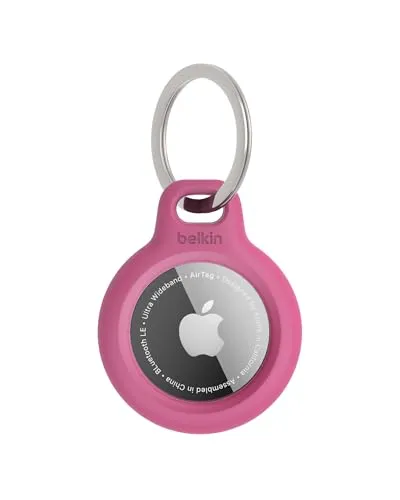 Belkin AirTag Hülle mit Schlüsselanhänger (Secure Holder Schutzhülle für Air Tag, Accessoire mit Kratzschutz) – Pink