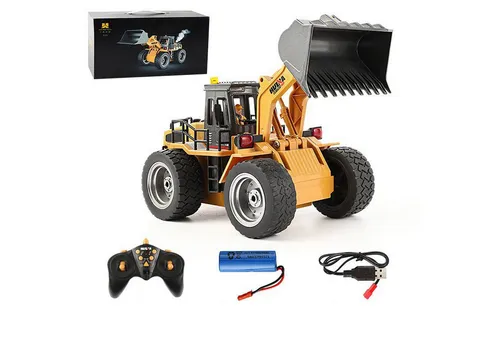 Esun RC-Auto Radlader Ferngesteuert Bagger,2,4GHz RC Bagger Baustellen-Fahrzeug, Sandkasten Spielzeug, Kinder Spielzeug ab 8 9 10 11 12 Jahre Jungen