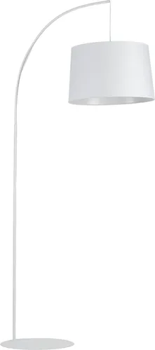 Bogenleuchte Metall Stoff E27 200 cm hoch Weiß Modern