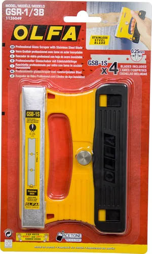 Olfa Schaber 100mm GSR-1/3B mit PP und Elastomer Griff - Sonstige Handwerkzeuge - Flexibles Schaben mit 100mm Breite, Werkzeugloser Klingenwechsel und ergonomischer Griff für präzise Ergebnisse auf verschiedenen Oberflächen.