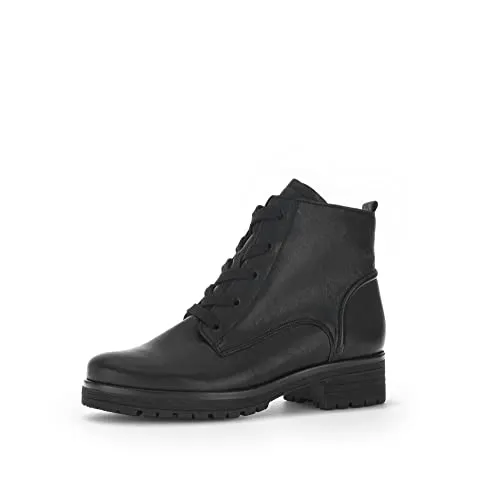 Gabor Schnürstiefeletten - 32.095.57 Damen Schwarz 40 1/2 EU - Wanderschuhe mit warmem Fleecefutter und praktischem Wechselfußbett, ideal für individuelle Einlagen und vielseitige Outfit-Kombinationen.