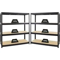 PROREGAL® Schwerlastregal MegaDeal 2 Stück DINO 180x160x60cm - Schwerlastregale für extreme Lasten bis 600kg pro Fachboden, ideal für Lager und Werkstatt. Einfache Steckmontage und flexible Höhenanpassung für maximale Effizienz.
