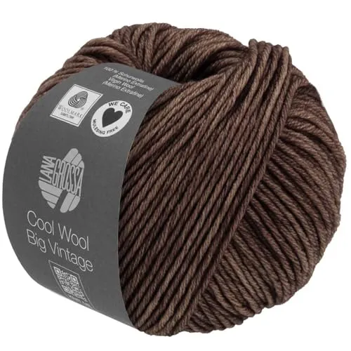 LANA GROSSA Cool Wool Big Vintage | Merinoklassiker mit Ton-in-Ton Farbeffekt | Handstrickgarn aus 100% Schurwolle (Merino extrafein) | 50g Wolle zum Stricken & Häkeln | 120m Garn FB 7184