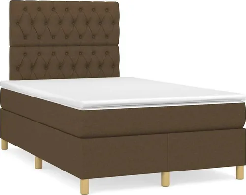 vidaXL Boxspringbett Dunkelbraun 120x190 cm mit Matratze von vidaXL