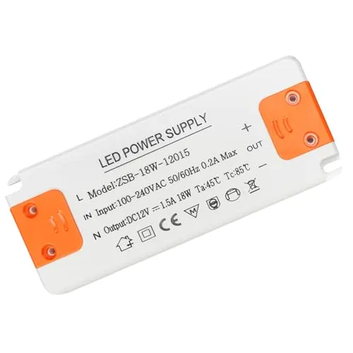 LED Trafo 12V Netzteil - 15W-18W Transformator für G4 MR16 - Transformatoren für LED-Beleuchtung, flüsterleiser Betrieb ohne Flimmern und mit Überspannungsschutz. Ideal für G4 und MR16 Leuchten, einfach zu installieren und kompakt.