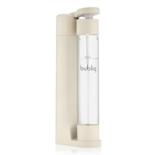 bubliq Wassersprudler, Beige, mit Co2-Zylinder und 1 l Flasche, minimalistisches Design, sparkle anything