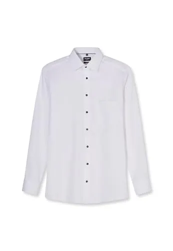 OLYMP Langarmhemd Luxor Businesshemd, modern fit, New-Kentkragen weiß 43 - Elegantes Langarmhemd für den modernen Business-Look. Hergestellt aus 100% Baumwolle, bietet es hohen Tragekomfort und pflegeleichte Maschinenwäsche.