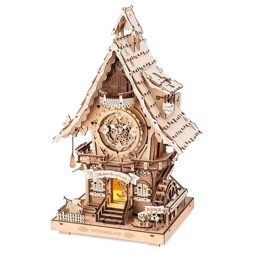 ROKR Kuckucksuhr 3D-Holz-Puzzle - Erleben Sie die ROKR Kuckucksuhr als einzigartiges 3D-Holzpuzzle! Mit 435 Teilen und authentischen mechanischen Elementen vereint sie traditionelles Design und moderne Präzision. Ideal für kreative Stunden und als dekoratives Highlight.