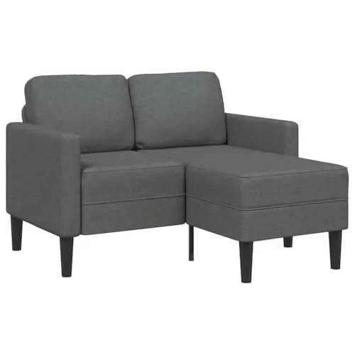 vidaXL L-förmiges 2-Sitzer-Sofa mit Chaiselongue Dunkelgrau von vidaXL
