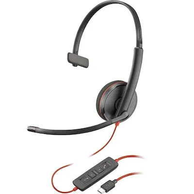 Poly Blackwire 3210 Mono Headset On-Ear - Komfortables On-Ear Headset für klare Gespräche, ideal für Home Office und professionelle Nutzung mit einfacher USB-Anbindung.