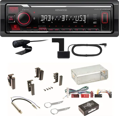 Kenwood KMM-BT408DAB Bluetooth Digitalradio Einbauset für Audi