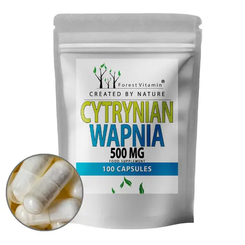 Calciumcitrat 500mg - Hochdosiertes Nahrungsergänzungsmittel von Forest Vitamin - Nahrungsergänzungsmittel für allgemeines Wohlbefinden und starke Knochen. 100 Kapseln mit neutralem Geschmack, ideal für die Gelenkgesundheit.