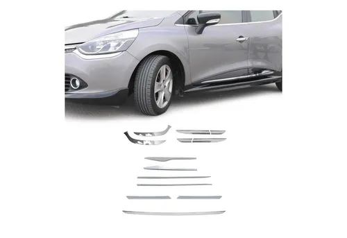 OMAC Zierleisten-Aufkleber für Renault Clio 2012-2019, Edelstahl - Hochwertiger Zierleisten-Aufkleber aus rostfreiem Edelstahl, der Ihrem Renault Clio nicht nur Stil verleiht, sondern auch Originalteile vor Kratzern schützt. Einfache Montage ohne Bohren!