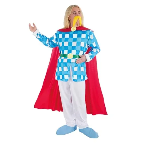 Chaks Troubadix Kostüm XL - 6-teiliges Lizenzprodukt - Kostüm für Kinder, bestehend aus Oberteil, Hose, Schnurrbart und mehr, ideal für Fasching oder Karneval, 100% Polyester, Handwäsche.