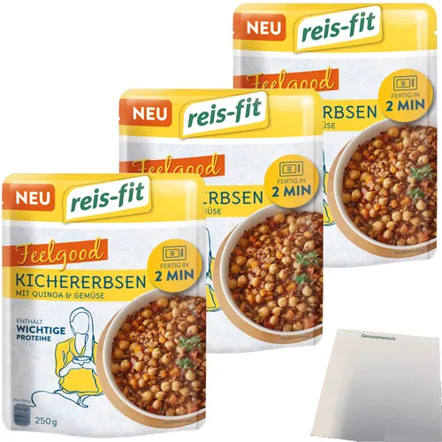 Reis-Fit Feelgood Kichererbsen Quinoa und Gemüse 3er Pack 3x250g Packung usy