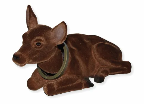 Wackel Figur Reh groß - Wackelfigur mit Wackelkopf (H 17 cm) - Dekofigur in Form eines Rehs, handgefertigt in Deutschland. Ideal für Tierliebhaber und als charmante Wohnaccessoire.