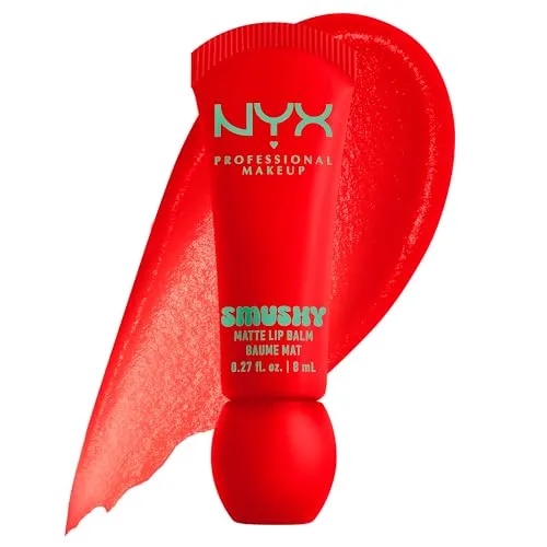 NYX Professional Makeup Lip Balm, matte, aufbaubare Farbe, angenehmes Tragegefühl, einzigartiger, süßer Duft, Smushy Matte Lip Balm, Soft Sorbet