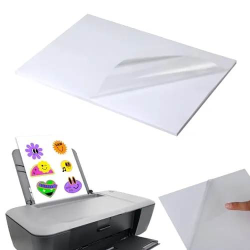 25er Set A4 Transparentpapier bedruckbar - Papier für Tintenstrahldrucker, ideal für kreative Projekte wie Poster und Fotos - selbstklebende Folie für vielseitige Anwendungen.
