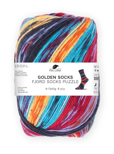 Pro Lana Golden Socks Fjord Socks Puzzle 4-fädig Fb. 80