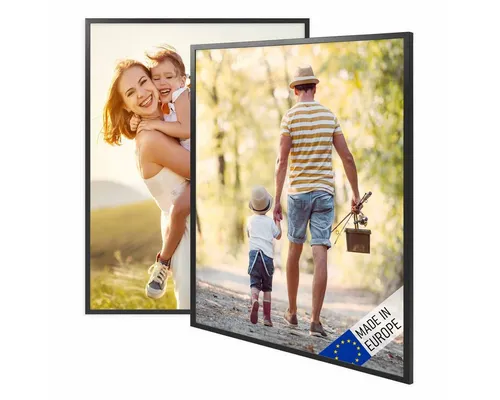 PHOTOLINI Bilderrahmen 2er Set Massivholz-Rahmen Modern Zeitlos mit Acrylglasscheibe