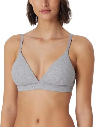 Schiesser Damen Soft Organic Cotton Pure Rib T-Shirt-BH, Grau-Mel._179915, 85A EU - Klassische BHs für Damen, ohne Bügel mit herausnehmbaren Pads und verstellbaren Trägern für optimalen Komfort und sanfte Unterstützung.