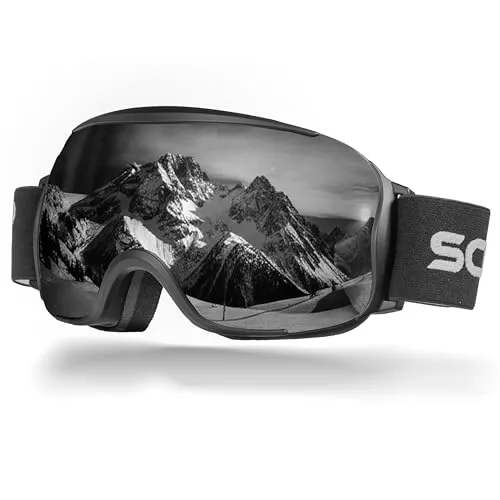 SCHNORR Skibrille Kryos Silber S3/S4 | Sphärisch, Anti-Fog, Full REVO, UV400 Skibrille Männer, Ski Brille Frauen, Snowboardbrille, schlechtes Wetter, Schibrille, Skiing Goggles