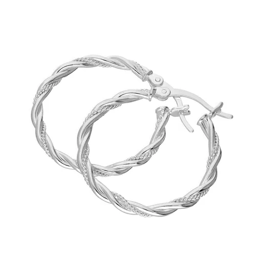 Sterlingsilber Drehdesign Creolen Kreolen Ohrringe